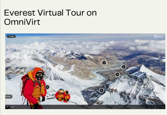 Students designed a virtual travel experience for travel enthusiasts