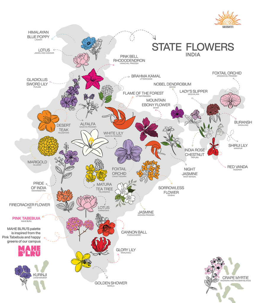 State Flower India Map